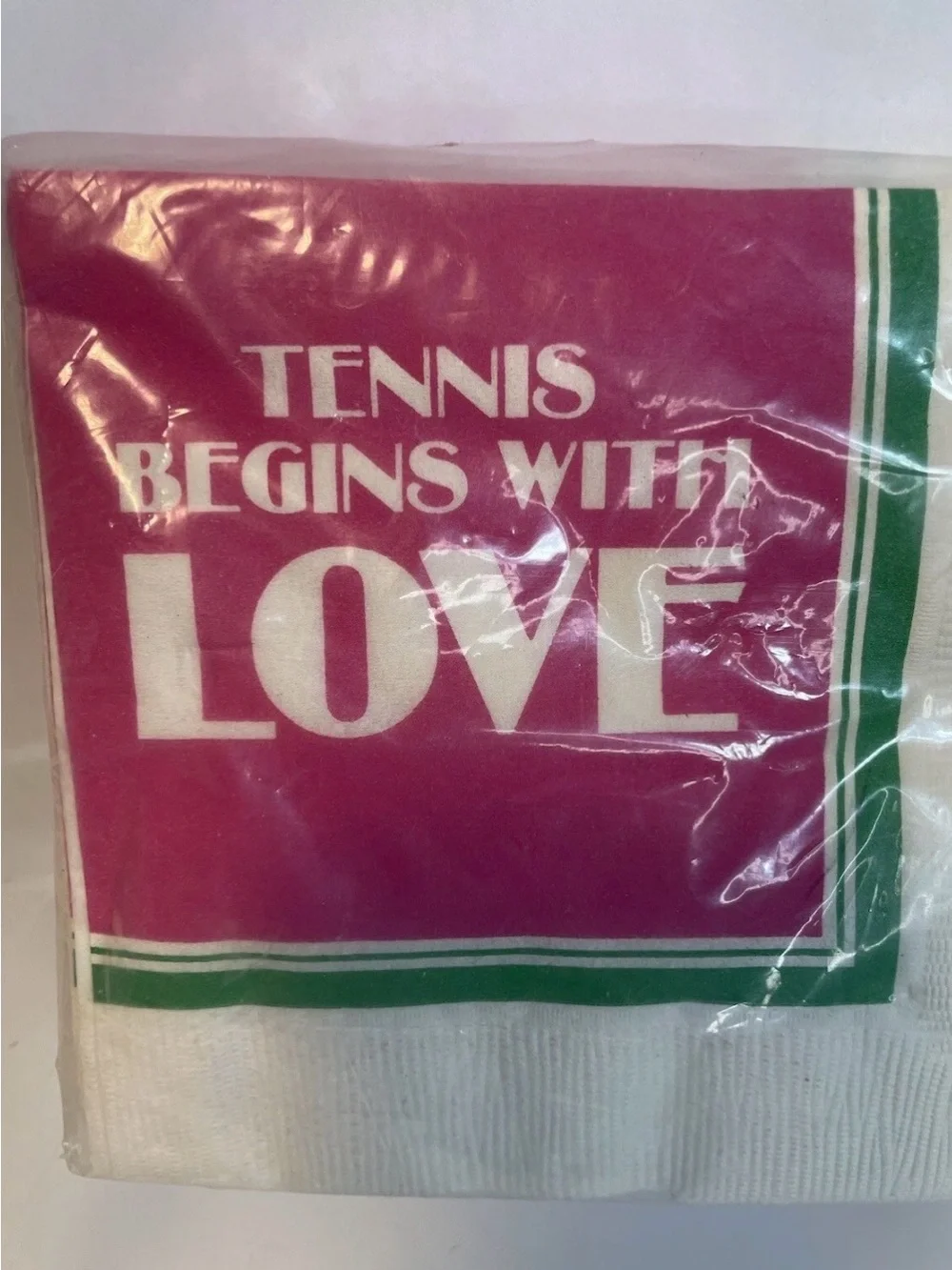 Vintage Pam Marker Paper Cocktail Napkins Tennis Theme Pack of 30 Sealed